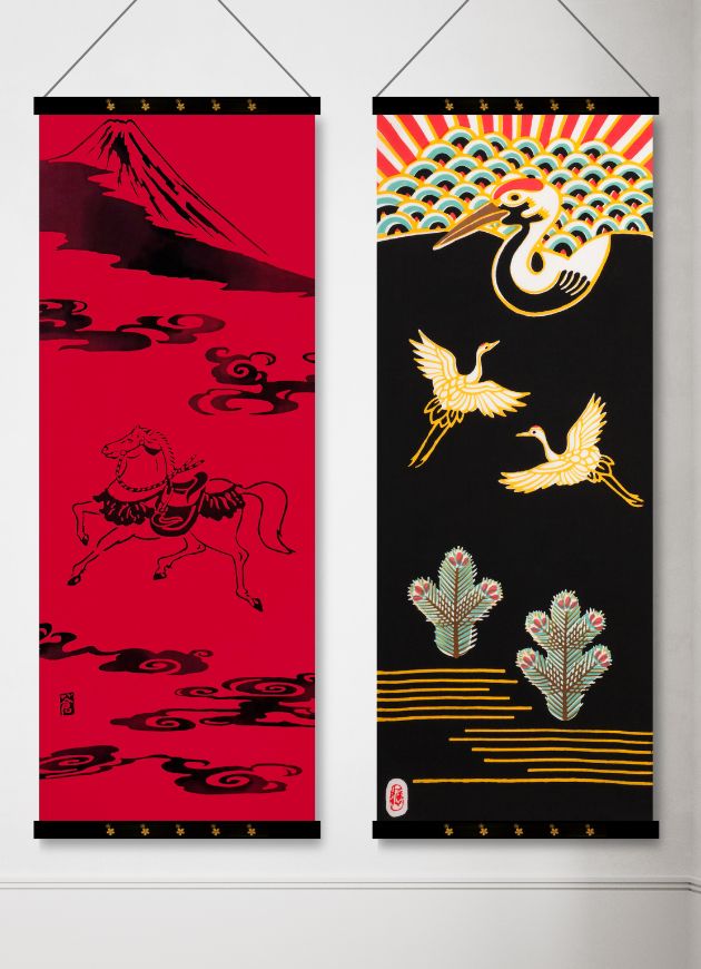 季節の手ぬぐい_干支招福おめでたい