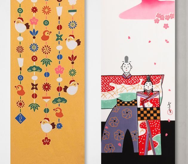 季節の手ぬぐい「ひな祭り」と「おひなさま」