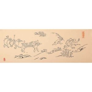 手ぬぐい「鳥獣戯画」