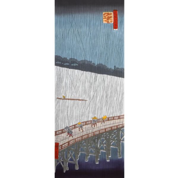 手ぬぐい「大はし阿たけの夕立」浮世絵