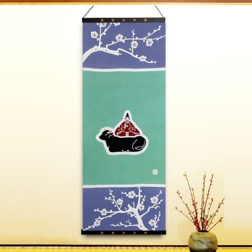 手ぬぐい「牛のり天神さま」菅原道真