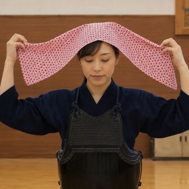 手ぬぐい「麻の葉」剣道 手ぬぐい「麻の葉(赤)」剣道