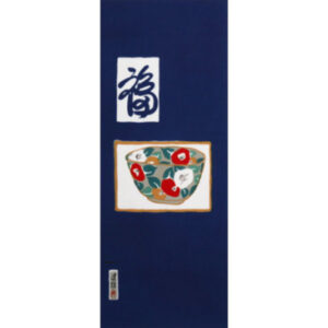 手ぬぐい「福・椿鉢」