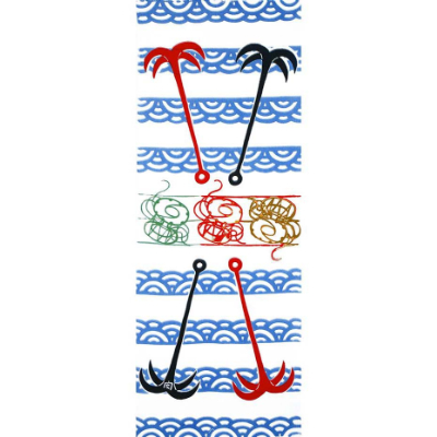 手ぬぐい「義経千本桜（いかり）白」