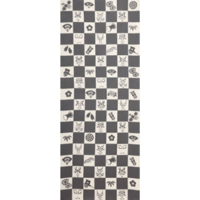 手ぬぐい「隈取市松（グレー）」