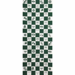 手ぬぐい「隈取市松(緑)」