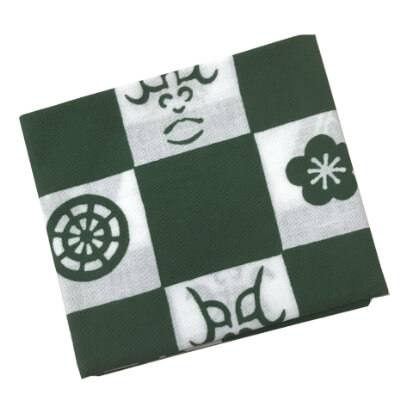 【ギフトセット】手ぬぐいハンカチ「隈取市松(緑)」