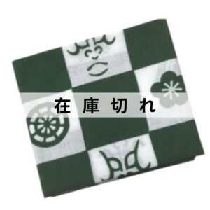 手ぬぐいハンカチ「隈取市松（緑)」