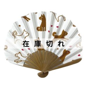 手ぬぐい扇子「桜と犬」