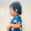 手ぬぐい赤ちゃん甚平「纏（青）」