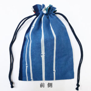 【阿波徳島】藍染め巾着「細竹」
