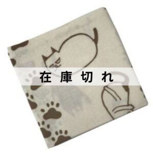 手ぬぐいハンカチ「ネコと足あと」