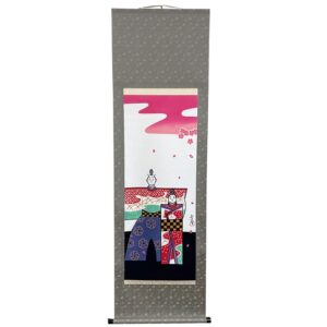 てぬぐい掛軸「おひなさま」