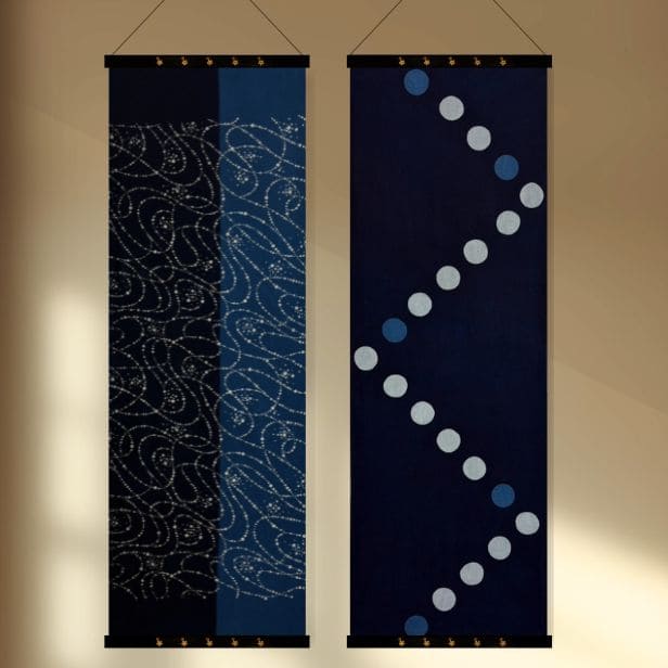 藍染め手ぬぐい「数珠つなぎ紋」 藍染め手ぬぐい「数珠つなぎ紋」