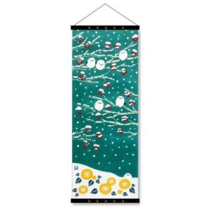 手ぬぐいアートフレームセット「シマエナガ」冬