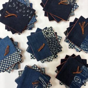 古布×藍染めコースター