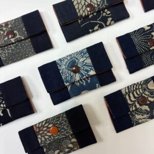 古布×藍染め小銭入れ