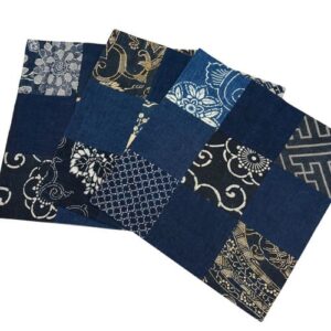 古布×藍染めマット