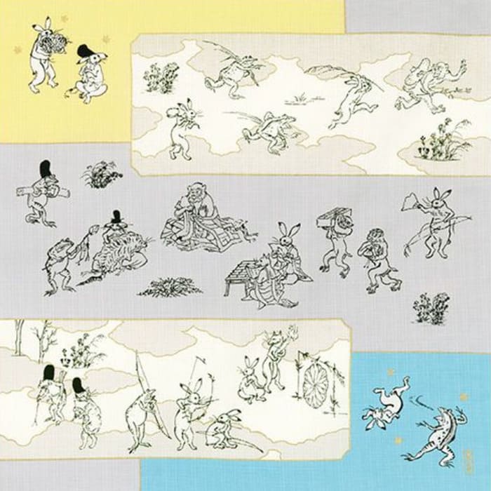 小風呂敷「鳥獣戯画絵巻」
