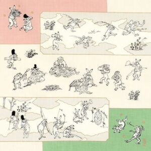 小風呂敷「鳥獣戯画絵巻」