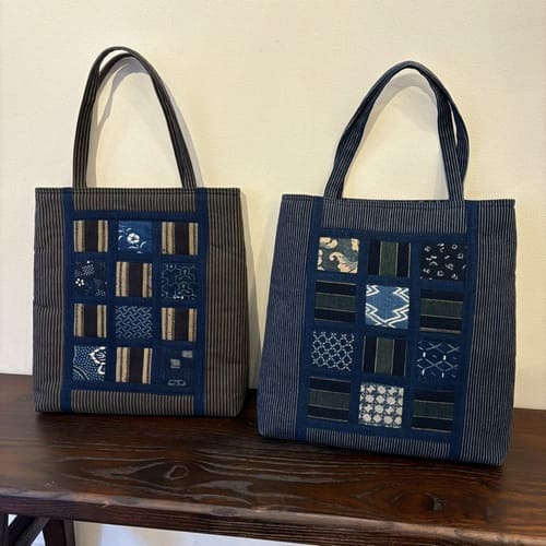 古布×藍染め作品