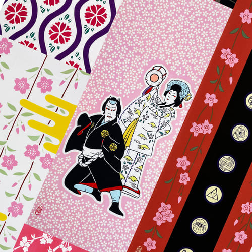 桜柄の歌舞伎手ぬぐい 桜柄の歌舞伎手ぬぐい