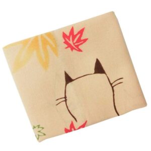 手ぬぐいハンカチ「ネコ紅葉」