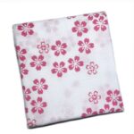 手ぬぐいハンカチ「さくら花（紅梅色）」